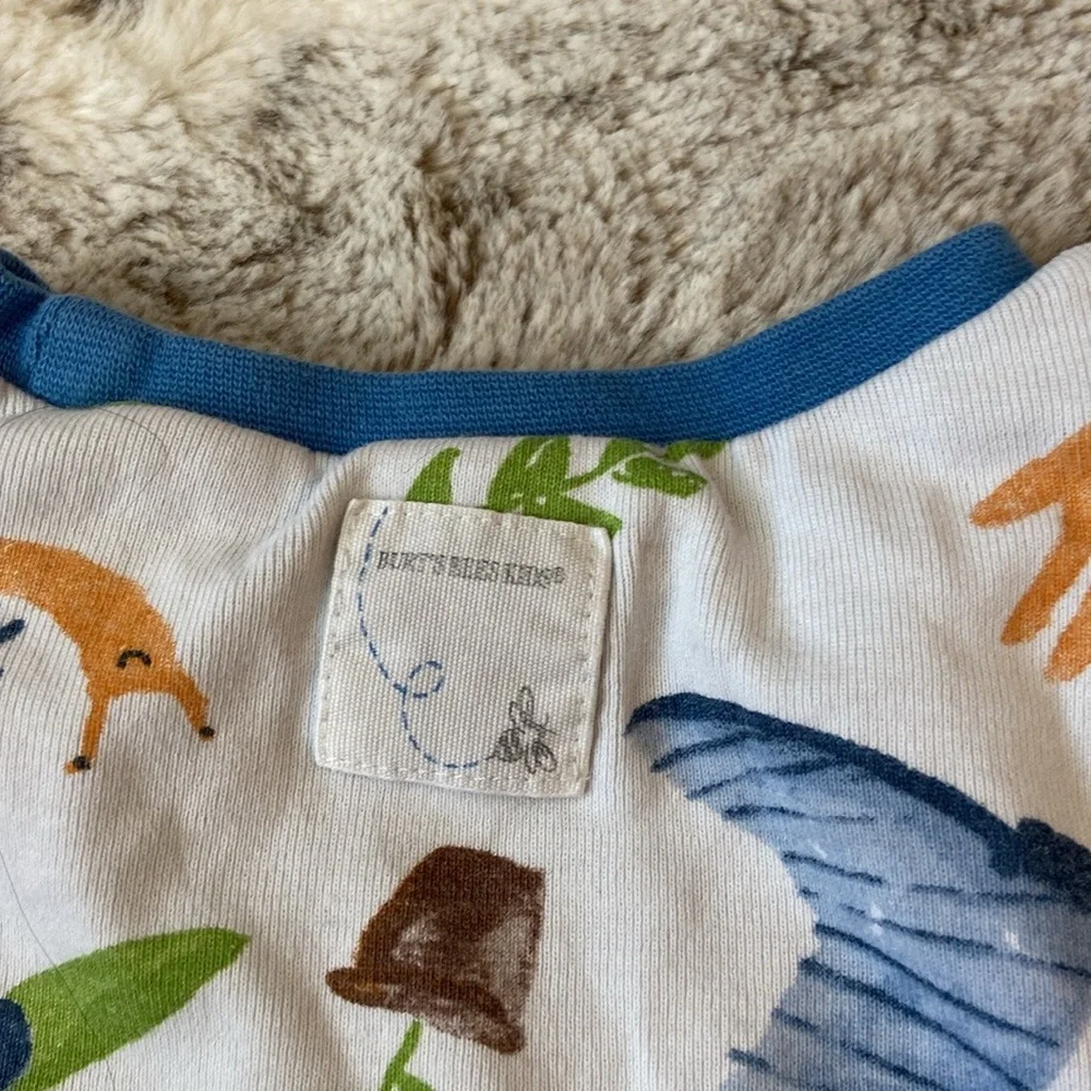 Burt’s Bees Baby garden matching set boys size 2T plants snails pajamas preppy
